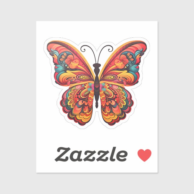 Sticker Papillon de caricature (Feuille)