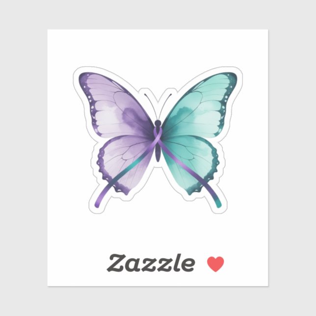 Sticker Papillon de l'Espoir – Prévention du suicide  (Feuille)