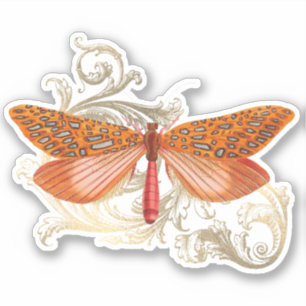 Sticker Papillon de récolte orange