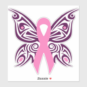 Sticker Papillon de sensibilisation au cancer du sein