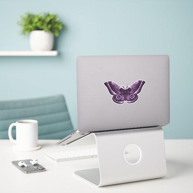 Sticker Papillon gothique pourpre (Ordinateur portable sur le bureau)