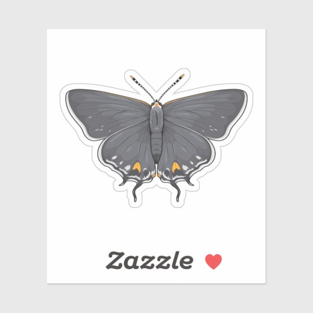 Sticker Papillon gris Hairstreak (Feuille)