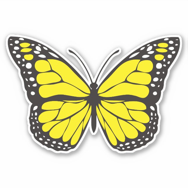Sticker Papillon jaune (Devant)
