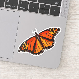 Sticker Papillon Monarque coloré avec ailes ouvertes