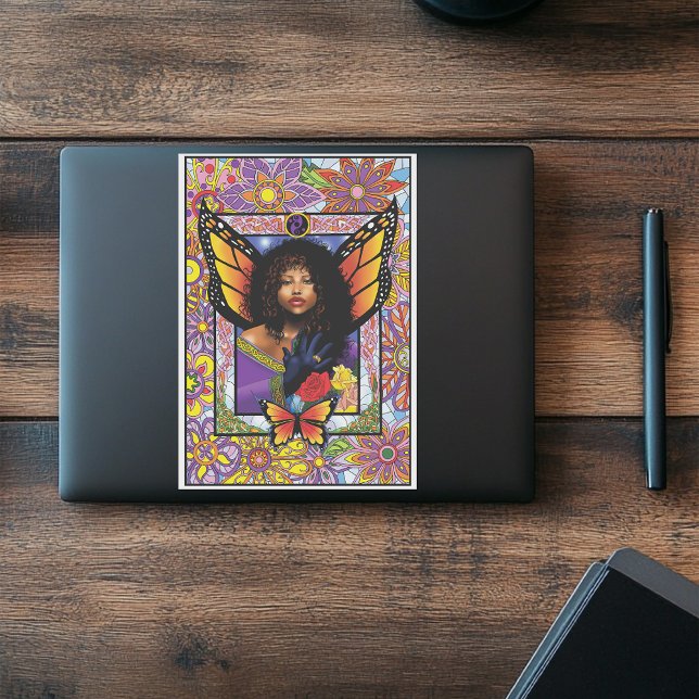 Sticker Papillon monarque Fée Purple Floral (Créateur téléchargé)