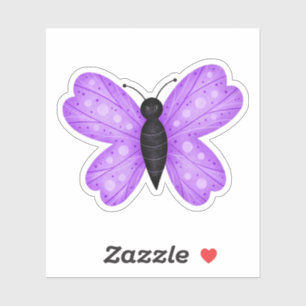 Sticker Papillon mou en violet et noir