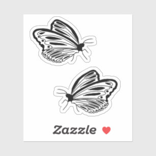 Sticker Papillon noir blanc