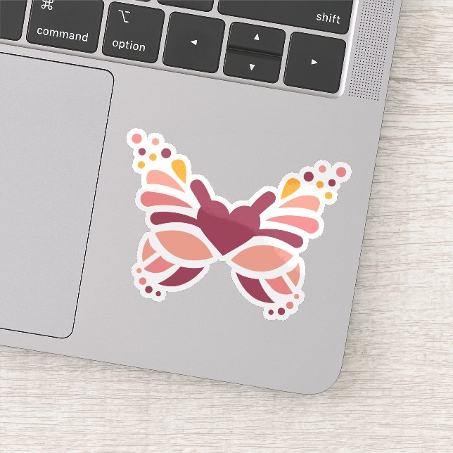Sticker Papillon pastel boho féminin élégant (Détail)