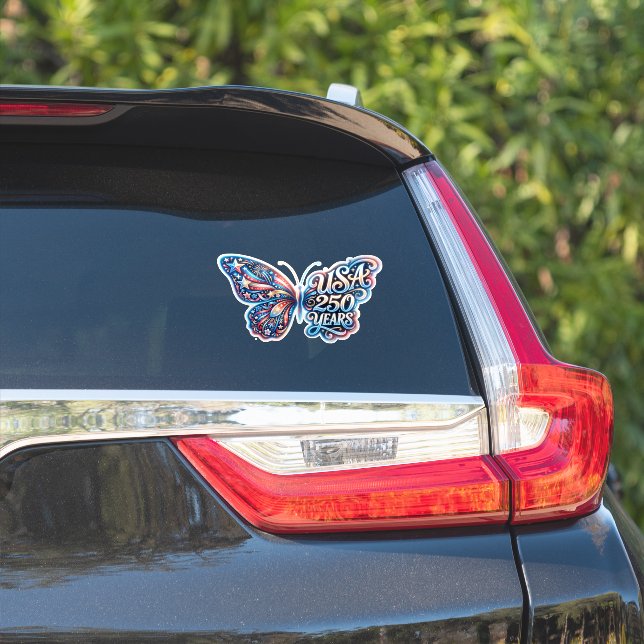 Sticker Papillon pour le 250e anniversaire des États-Unis (Côté voiture)