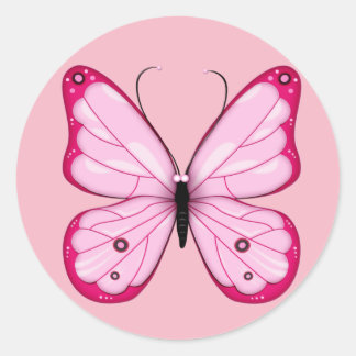 Sticker Papillon rose.