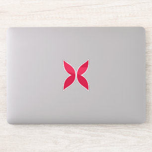 Sticker Papillon rose lettre X monogramme