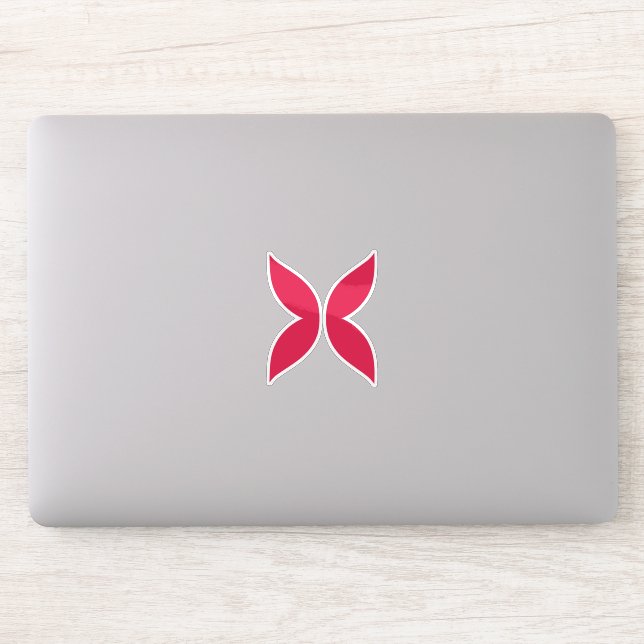 Sticker Papillon rose lettre X monogramme (Ordinateur)