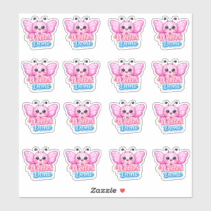 Sticker Papillon Rose Mignon Récompense Élève Travail Réus