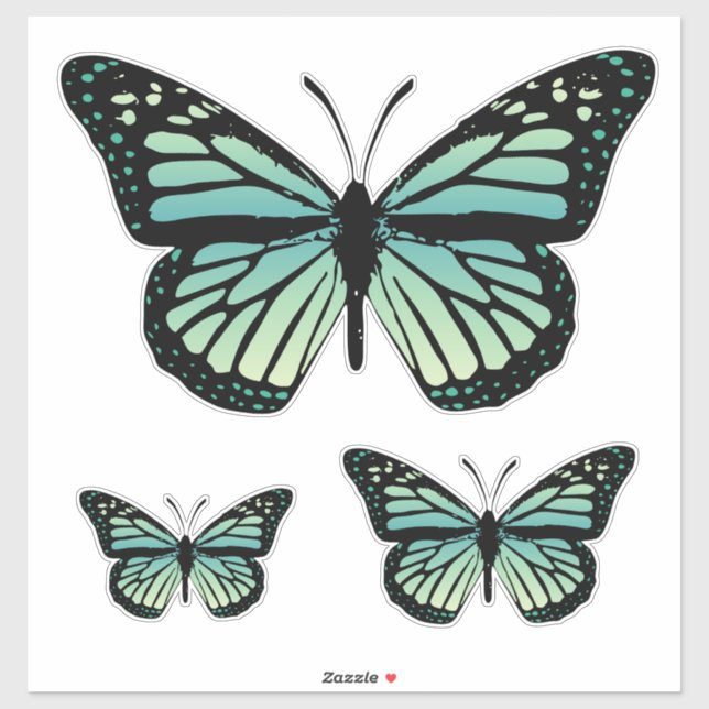 Sticker Papillon Turquoise turquoise (Feuille)