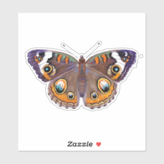 Sticker Papillon violet Buckeye peinture réaliste