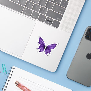 Sticker Papillon Violet Éthéré Die-Cut Esthétique