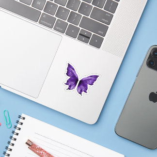 Sticker Papillon Violet Éthéré Die-Cut Esthétique
