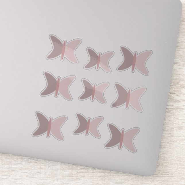 Sticker Papillons Boho Beige Rose (Détail)