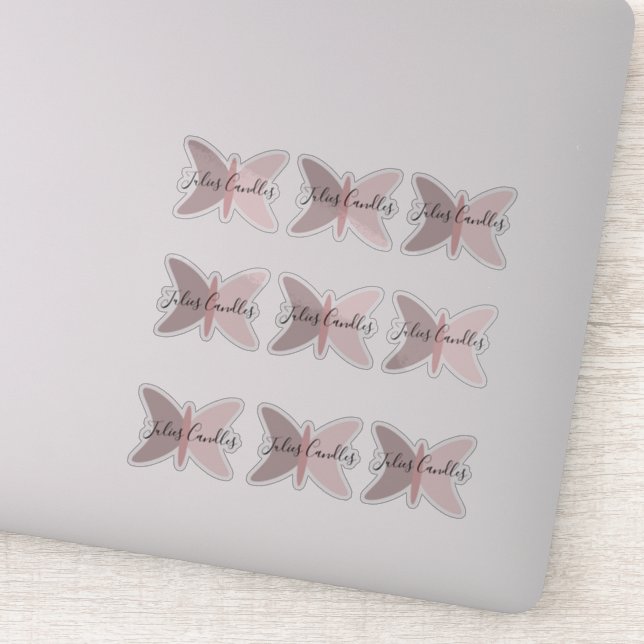 Sticker Papillons Boho Rose Tons Terreux Entreprise (Détail)