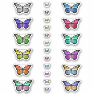 Sticker Papillons Colorés