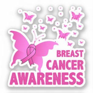 Sticker Papillons de sensibilisation au cancer du sein - R