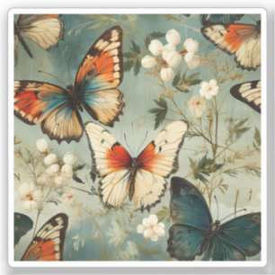 Sticker Papillons et fleurs Vintages colorés (5)
