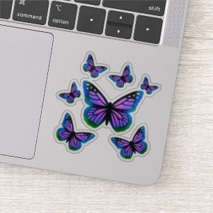 Sticker Papillons monarques buttes bleu violet