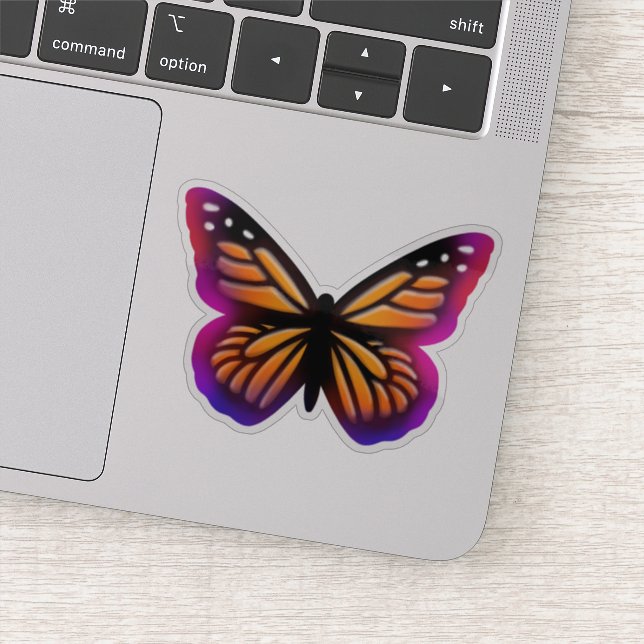 Sticker Papillons monarques | collier de buttes rose viole (Détail)