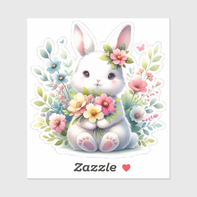 Sticker Pâques Bunny Springtime Vacances joyeuses Amusemen (Feuille)
