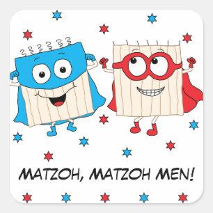 Sticker Pâques Carré "Matzoh, Matzoh Men !"
