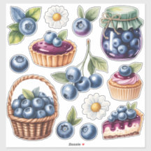 Paquet d'autocollants de friandises myrtille aquar