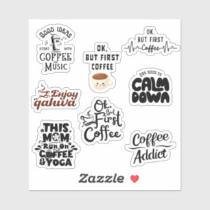 Sticker Paquet pour amateurs de café Ensemble Typographie 