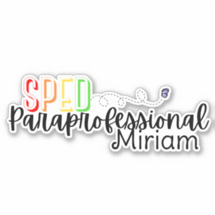 Sticker Para d'éducation spéciale avec nom personnalisé