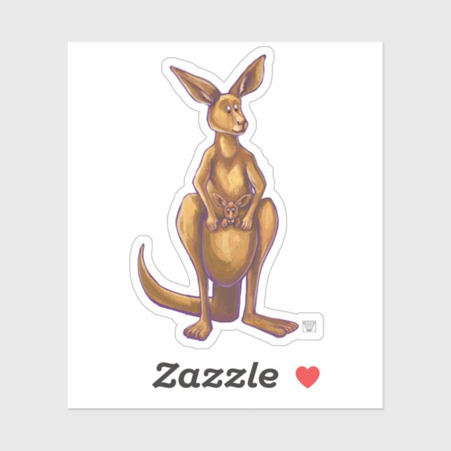 Sticker Parade d'animaux Kangaroo australien (Feuille)