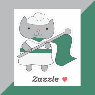 Sticker Parade de Chat Garde Couleur Vert Blanc