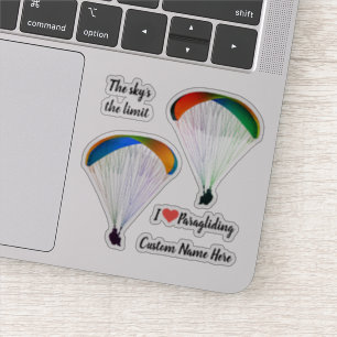 Sticker Parapente En Forme Contour Thématique Découpe Viny