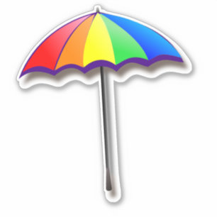 Sticker Parapluie arc-en-ciel coloré