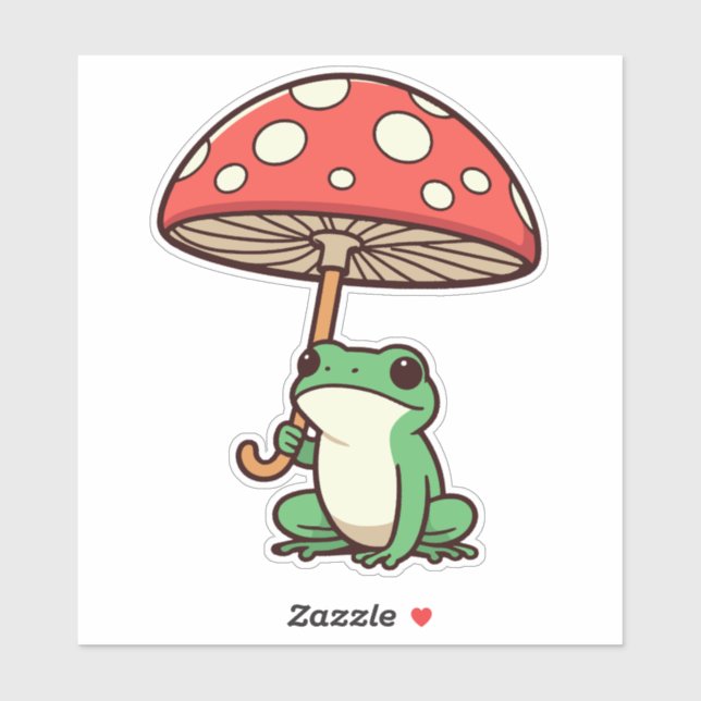 Sticker Parapluie de champignon de grenouille (Feuille)
