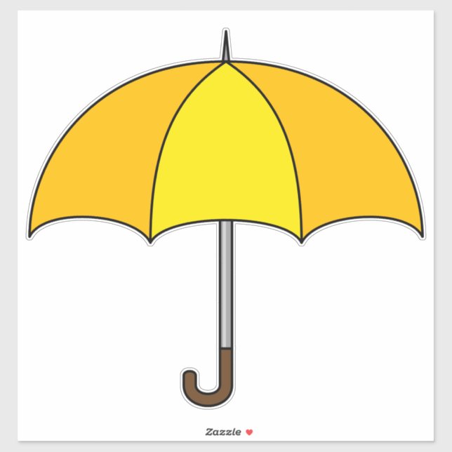 Sticker Parapluie jaune (Feuille)