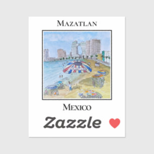 Sticker Parasailing au-dessus de la ligne d'horizon de Maz