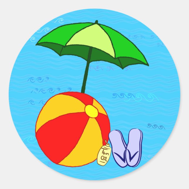 Sticker parasol de la piscine de Beach Ball