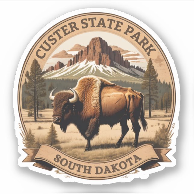 Sticker parc d'état de Custer, Dakota du Sud (Devant)