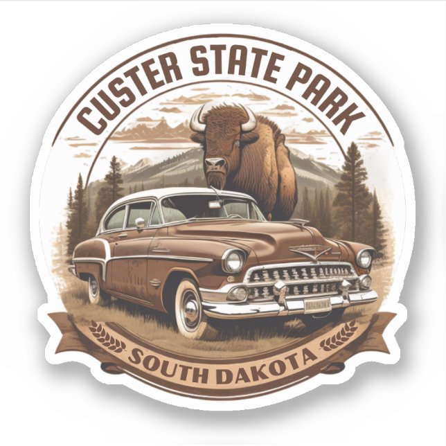 Sticker parc d'état de Custer, Dakota du Sud (Devant)