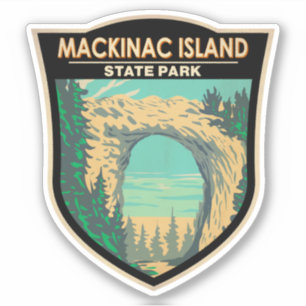 Sticker Parc d'état de Mackinac Island Michigan Arch Rock