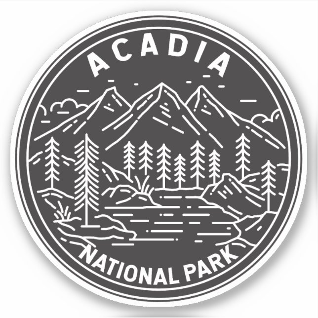 Sticker Parc national Acadia Bar Port Monoline (Devant)