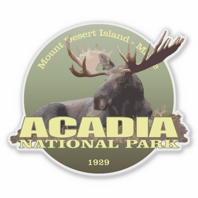 Sticker Parc national Acadia (Moose) (Devant)