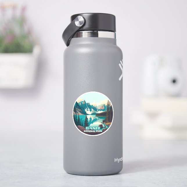 Sticker Parc national Banff Moraine Lac Retro (HydroFlask)
