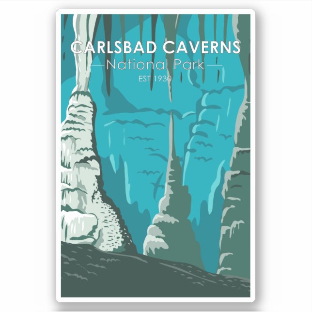 Sticker Parc national Carlsbad Caverns Vintage (Devant)