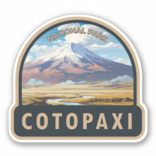 Sticker Parc national de Cotopaxi Equateur Travel Art Vint