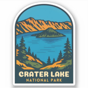Sticker Parc national de Crater Lake Voyage Rétro Vintage